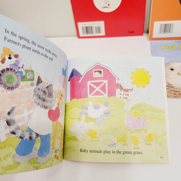 4 Troll First Start Science Mini Books Seasons Owl Babies Bears Apple Picking - Picture 4 of 6